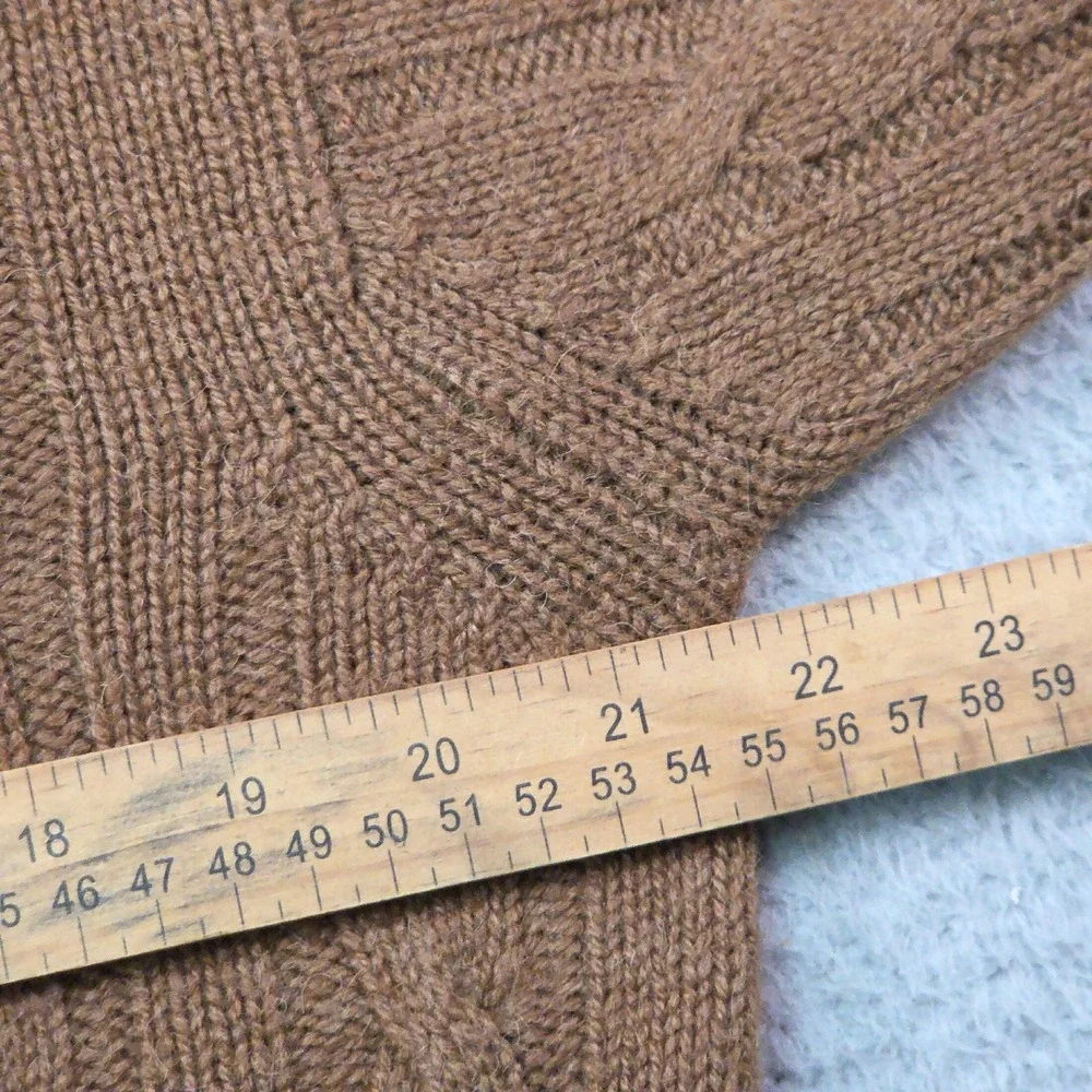 VTG Johnstons of Elgin Sweater Mens M 100% Camelhair Cable Knit Scotland READ